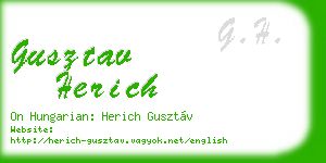 gusztav herich business card