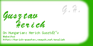 gusztav herich business card